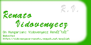 renato vidovenyecz business card